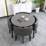 OCAZI esstisch,Rundes Esstisch-Set,Küchen-Esstisch-Set,Schlichter Kleiner runder Tisch,Runder Konferenztisch,rundes modernes Esstisch-Set,Tisch- und Stuhl-Set - #1-80 * 75cm/31.5 * 29.5in(WxH)