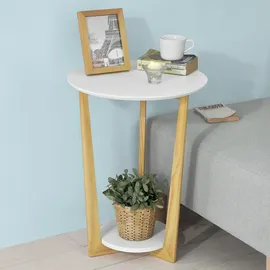 SoBuy Beistelltisch Weiß MDF 45 x 60 x 45 cm
