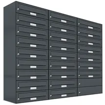 AL Briefkastensysteme 25er Premium Briefkasten Anthrazit inkl. Zeitungsfach