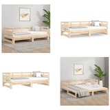 vidaXL Tagesbett Ausziehbar Massivholz Kiefer 2x(90x200) cm - Ausziehbares Tagesbett - Ausziehbare Tagesbetten - Sofabett - Bettsofa - Braun