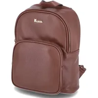 Kaerlek Damen Citypack/ Daypack/ Rucksack Braun Kunstleder Reißverschluss -