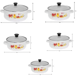 Klausberg Emaille Topf-Set 10-tlg. Emailetöpfe