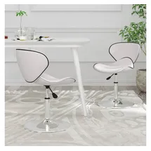vidaXL Esszimmerstühle 2 Stk. Weiß Kunstleder