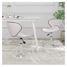 vidaXL Esszimmerstühle 2 Stk. Weiß Kunstleder