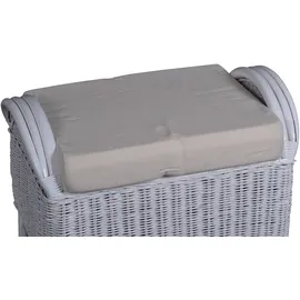 MiaMöbel Hocker Panama 100% Baumwolle 65 x 46 x 46 cm Weiß
