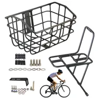 Fahrradkorb vorne, optimale Gewichtsverteilung, 35 x 25 x 20,5 cm, Fahrrad-Drahtkorb, Fahrrad-Frontgepäckträger, tolle Rahmen-Passform, für Picknick, Schule, Pendeln, Einkaufen