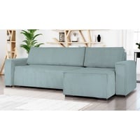 Siblo Ecksofa Modernes Ecksofa Anton mit Schlaffunktion - Bettzeugbehälter - ausklappbares Sofa blau