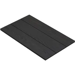 TEAK DESIGN | Bistro Außen Tischplatte | Fichte Holz | 120 x 70 x 3,5cm | Schwarz | Rechteckig