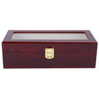 5-Gitter-Uhrenbox aus Holz, transparente Aufbewahrungsbox für Uhren, rutschfestes Uhrengehäuse mit Schloss für Juweliergeschäft und Wohnkultur