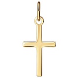 JEVELION Kreuzanhänger Taufkreuz Kreuz-Anhänger aus 585 Gold 14 Karat / 14k (Goldkreuz, für Kinder), Taufkreuz - Made in Germany