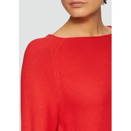 s.Oliver Strickpullover mit U-Boot-Ausschnitt und Rollsaum Rot 40