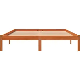 vidaXL Massivholzbett ohne Matratze Wachsbraun 160x200 Kiefernholz