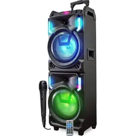 Inovalley MS01XXL 800 W Tragbarer Bluetooth-Lautsprecher mit Mikrofon - Schwarz