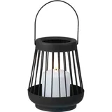 B & S Laterne Windlicht Metall Schwarz