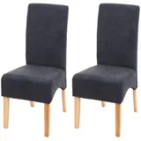 chefgastro Esszimmerstuhl gepolstert 100x44x56cm Sitzhöhe 48cm Stoff/Textil Dunkelgrau helle Beine Küchenstuhl Stuhl