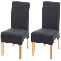 chefgastro Esszimmerstuhl gepolstert 100x44x56cm Sitzhöhe 48cm Stoff/Textil Dunkelgrau helle Beine Küchenstuhl Stuhl