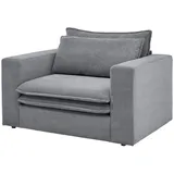 furn.design Loveseat Relaxsessel Cord 125 x 83 x 91 cm Grau mit Hocker