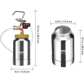 Vevor Druckbehälter Farbbehälter Sprühfarbe Drucktopf 2 L Drucktank, 45 psi Lackierpistole Farbbehälter Φ 38,5 x 12,6 c Spray Paint Pressure P...