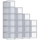 Hansiro Schuhboxen, Grau, Kunststoff, 25.2x19x35 cm, Garderobe, Schuhaufbewahrung