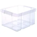 BigDean Stapelbox Kunststoff 44x35x24cm transparent/weiß