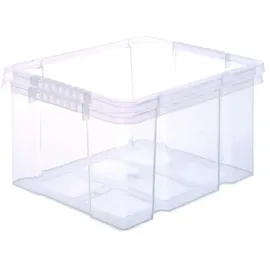 BigDean Stapelbox Kunststoff 44x35x24cm transparent/weiß