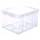 BigDean Stapelbox Kunststoff 44x35x24cm transparent/weiß