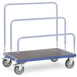 fetra Plattenwagen 4463 - ohne Bügel - Tragkraft 750kg TPE-Reifen