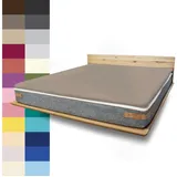 JONA SLEEP Spannbettlaken für Topper, wirft keine Falten, optimale Passform, Topper-Bezug braun 140 x 200 - 210 cm