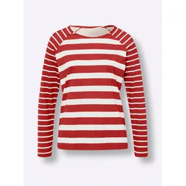 Sieh an! Langarmshirt in rot-ecru-geringelt | Gr.: 48
