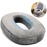 Gohytal Orthopädisches Sitzkissen Rund, 43 * 35 * 7cm Orthopädisches Sitzkissen Memory Foam Stuhlkissen Hämorrhoiden Sitzkissen zur Entlastung Sitzring Steißbein Entlastung für Bürostuhl, Auto, Sofa