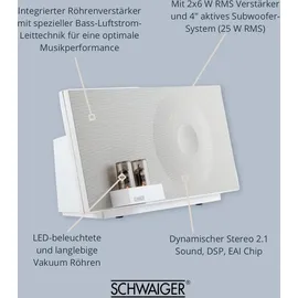 Schwaiger Hybrid Hi-Fi Lautsprechersystem weiß