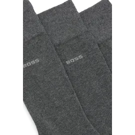 Boss Herren 3P RS Uni CC Dreier-Pack mittelhohe Socken, aus Stretch-Gewebe Grau 43-46