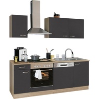OPTIFIT Küchenzeile »Parare Breite 210 oder 270 cm«, mit Hanseatic E-Geräten, wahlweise mit Kühlschrank inkl. Umbau, grau