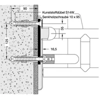 Hewi Befestigung für Rückenstütze 805.51.210 in Beton, BM10.2.1