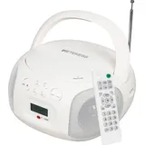 Retekess TR636 Tragbarer CD-Player, Boombox mit Bluetooth, FM Radio, USB,AUX-In,Sleep-Timer, Fernbedienung, Einfache Bedienung für Kinder und Ält... - Weiß