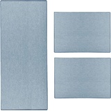 Floordirekt Bettumrandung | Sabang | Sisal-Optik | 3-teilige Teppichbrücke | Blau