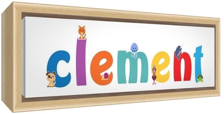 Little Helper Leinwand mit Rahmen aus Massivholz Natur illustrativen Stil Bunt mit dem Namen de jeune Jungen Clement 25 x 63 x 3 cm mittel