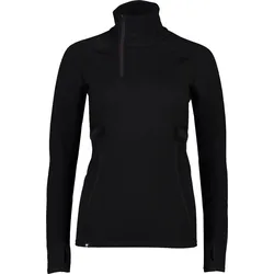 Mons Royale Womens Olympus Merino Base Layer 1/2 Zip Long Sleeve black S