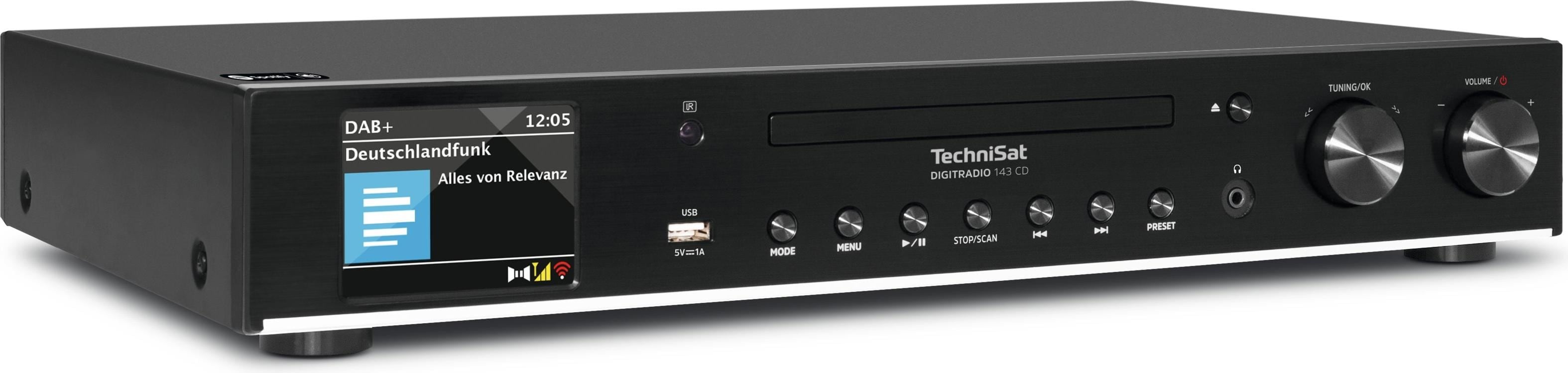TechniSat Digitradio 143 V3 (CD Player), HiFi Komponente, Schwarz