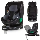 Chipolino i-Size Kindersitz Maximus (40-150 cm) Isofix Stützbein 360° drehbar, Farbe:schwarz