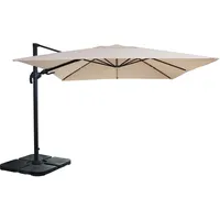 Mendler Gastronomie-Ampelschirm HWC-A96 300 x 300 cm beige inkl.
