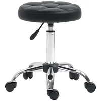 Homcom Rollhocker Höhenverstellbarer Arbeitshocker, Drehbarer Salon Hocker für Büro