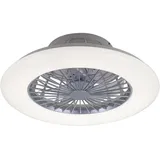 STARLUNA Deckenleuchte CCT Deckenventilator 3 Stufen Raumlüfter Sternenhimmel Wohnzimmerlampe Fernbedienung, Stahl weiß, 1x LED 1700lm 3000-6500k, D 50 cm
