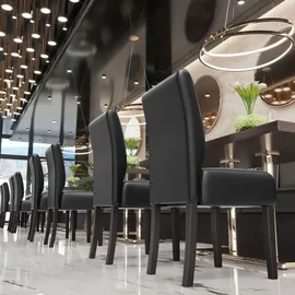 GGM Möbel Bistrostuhl Leo Big Leder Schwarz 2er Set