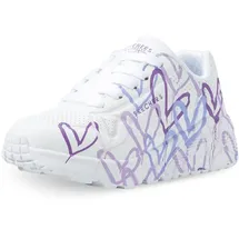 SKECHERS Uno Lite Spread The Love White Synthetic/Light Purple Trim 34
