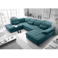 ED EXCITING DESIGN Wohnlandschaft, Wayne Wohnlandschaft 340x240 cm U-Sofa Couch Ecksofa Blau (Denim)