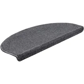 [en.casa] Stufenmatte 15er Set Halbrund 65 x 24 cm Treppenmatte Treppenschoner Treppenschutz Selbstklebend Dunkelgrau