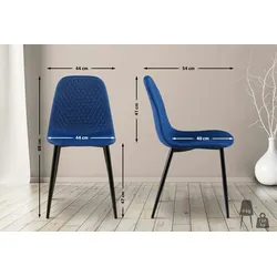 CLP Stuhl Giverny Stoff/blau