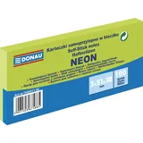 Donau Elektronik DONAU Notes Würfel Haftnotizen Neon-Grün Selbstklebende Haftnotizzettel Sticky Notes 38x51mm, 3x100 Blatt, Notizblock klebend für Büro Schule