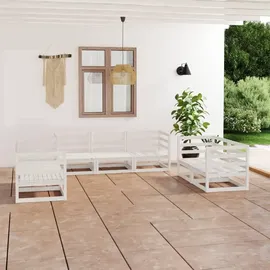 vidaXL Garten-Lounge-Set 7-tlg. weiß